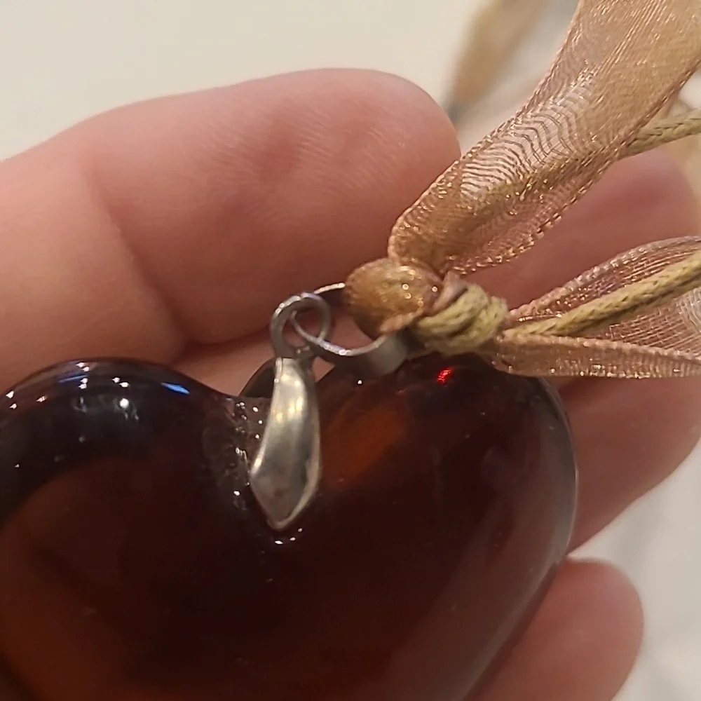 Brown Glass Heart Pendant